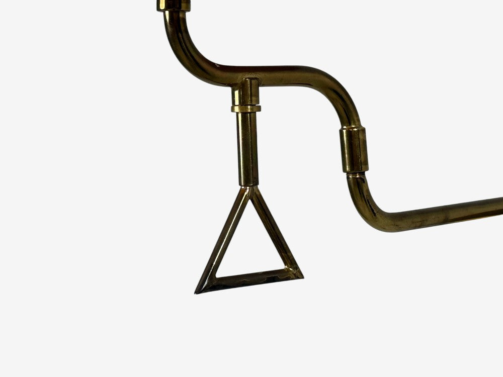 Armaturhantverk Tibro, Wall Light, Brass, Pleated Fabric, Sweden, 1970s