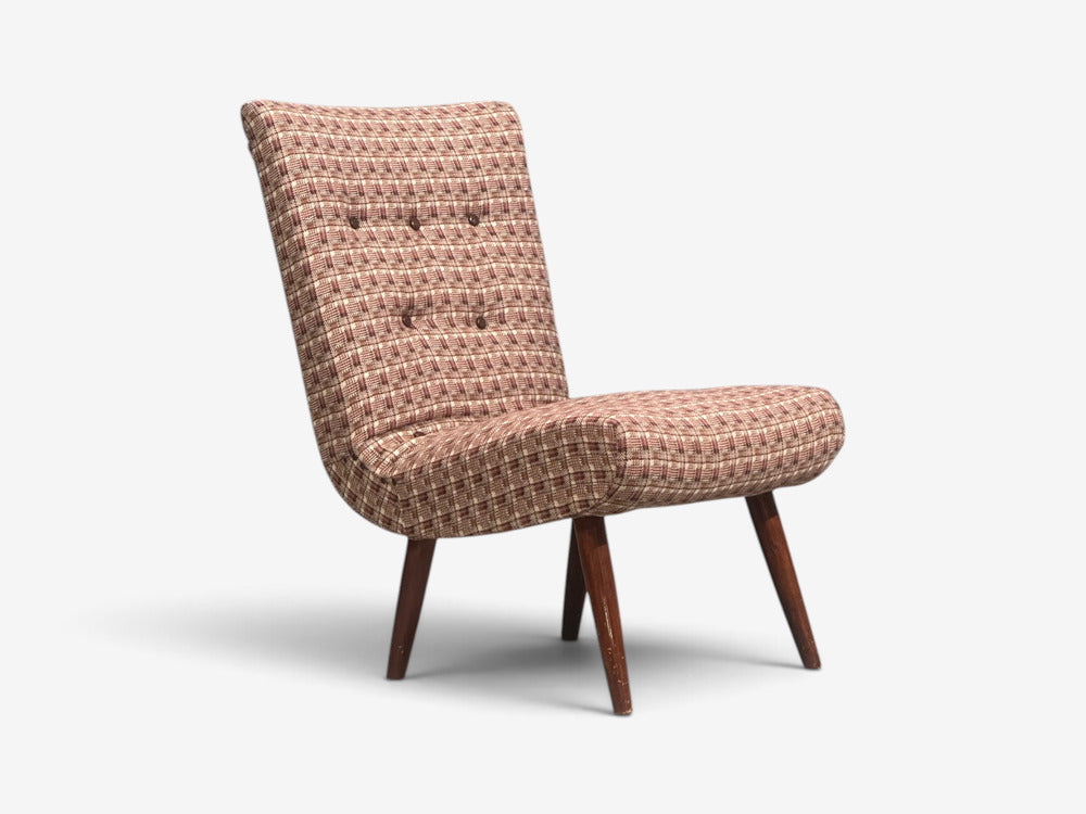 Swedish Modern, Slipper Chairs, Birch, Fabric, Sweden, 1940s
