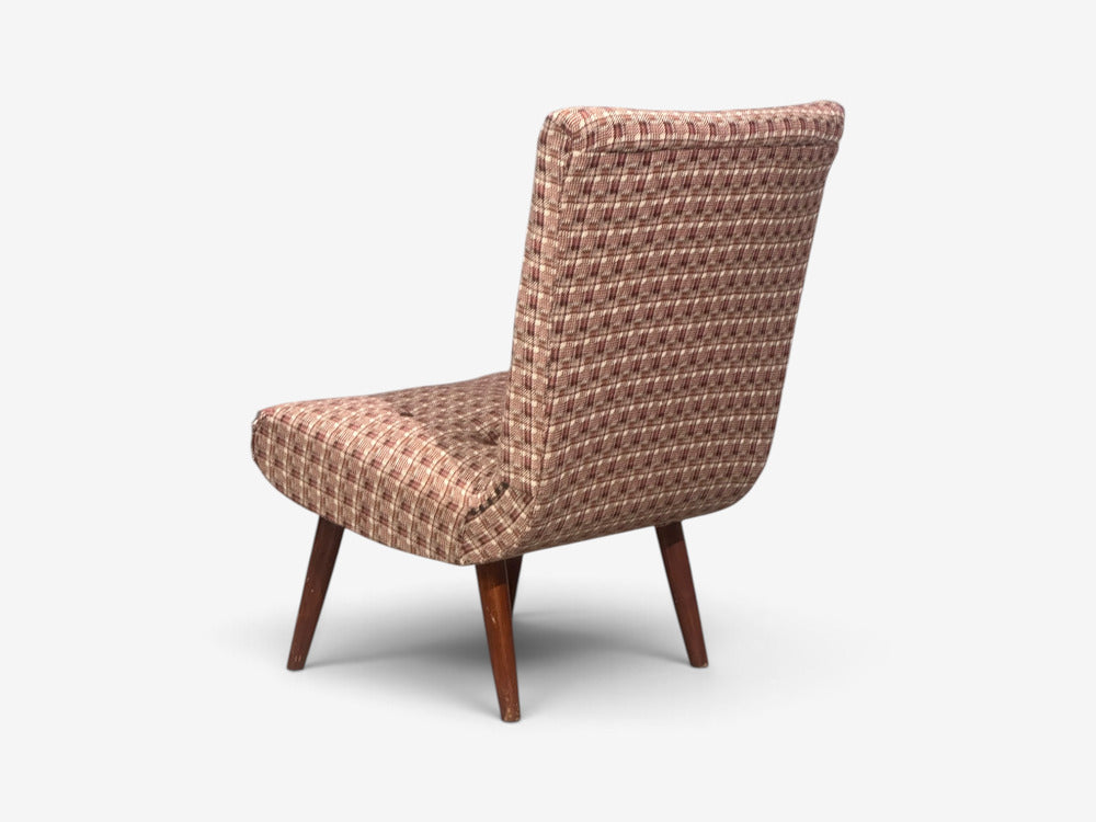 Swedish Modern, Slipper Chairs, Birch, Fabric, Sweden, 1940s