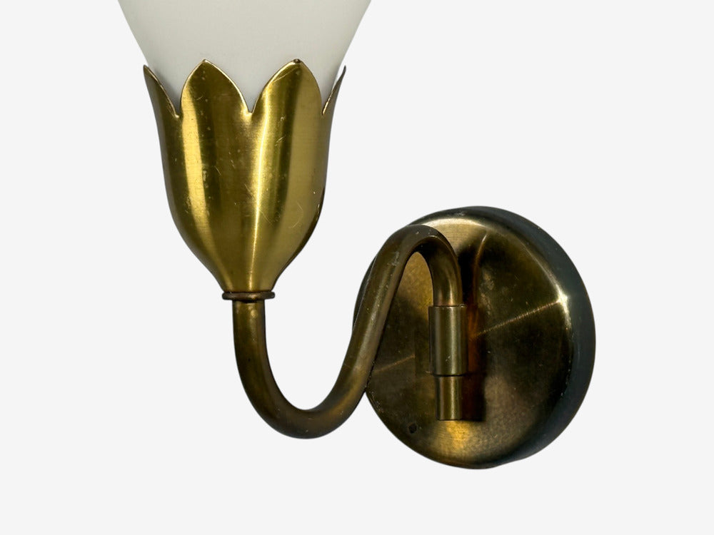 Fog & Mørup, Wall Lights, Brass, Glass, Denmark, 1950s