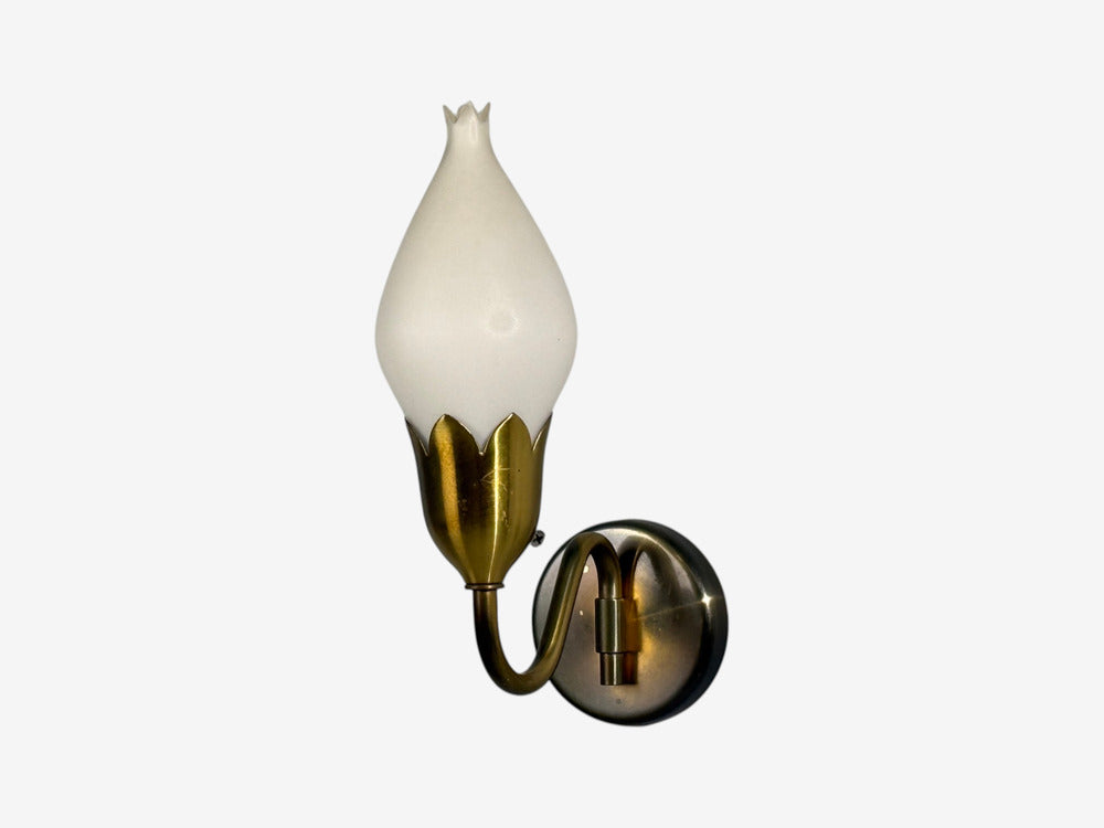 Fog & Mørup, Wall Lights, Brass, Glass, Denmark, 1950s