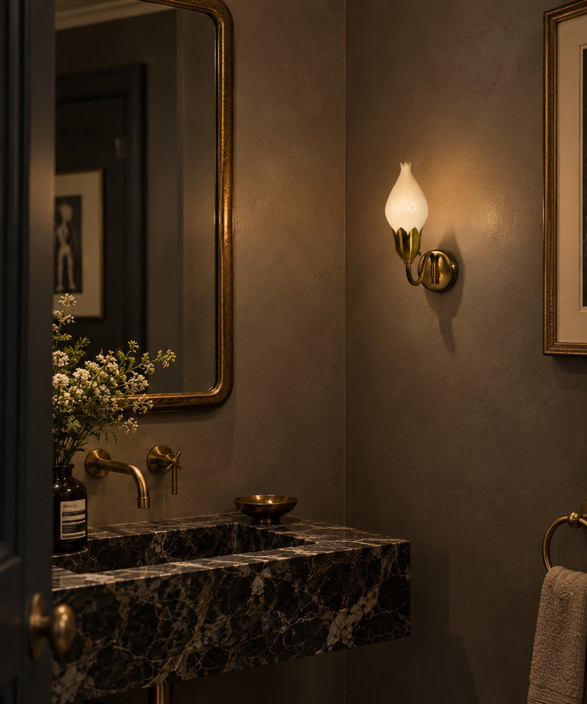 Fog & Mørup, Wall Lights, Brass, Glass, Denmark, 1950s