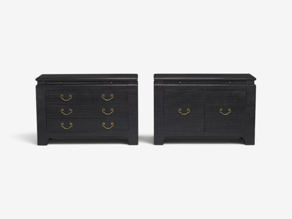 Harrison Van-Horn, Commodes, Lacquered Wood, Brass, USA, 1980s