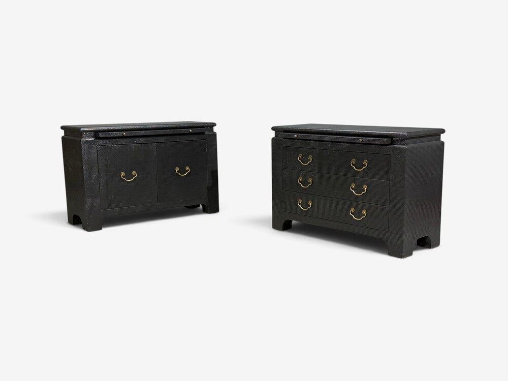 Harrison Van-Horn, Commodes, Lacquered Wood, Brass, USA, 1980s