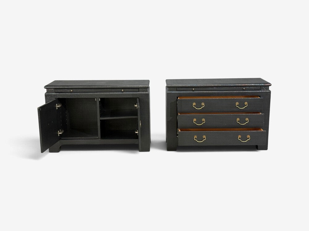 Harrison Van-Horn, Commodes, Lacquered Wood, Brass, USA, 1980s