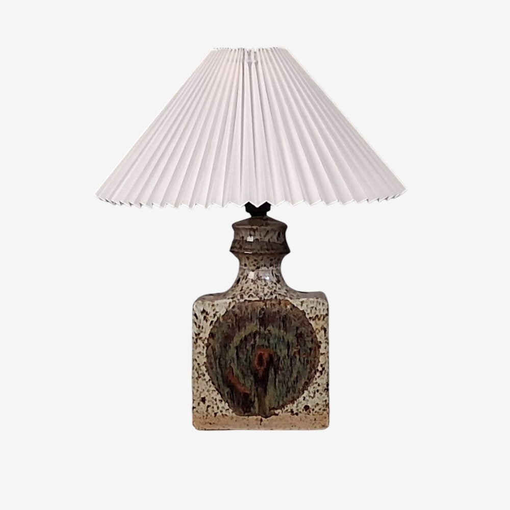 Danish Modern, Table Lamp, Beige Glazed Ceramic, Denmark, 1960s