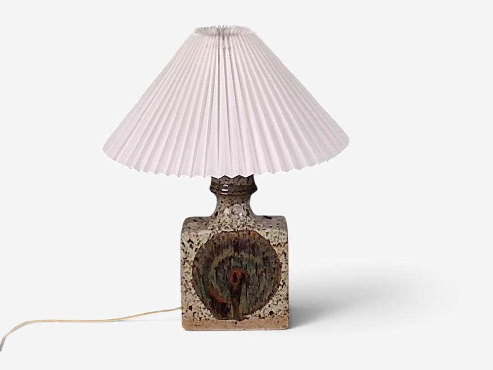 Danish Modern, Table Lamp, Beige Glazed Ceramic, Denmark, 1960s