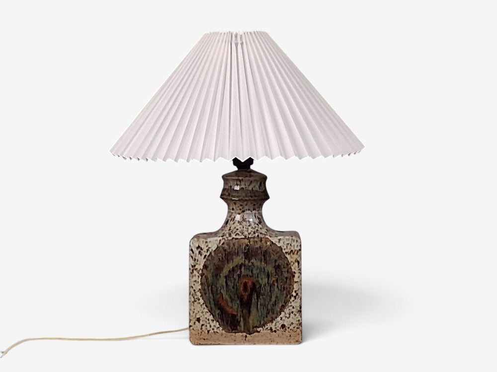 Danish Modern, Table Lamp, Beige Glazed Ceramic, Denmark, 1960s
