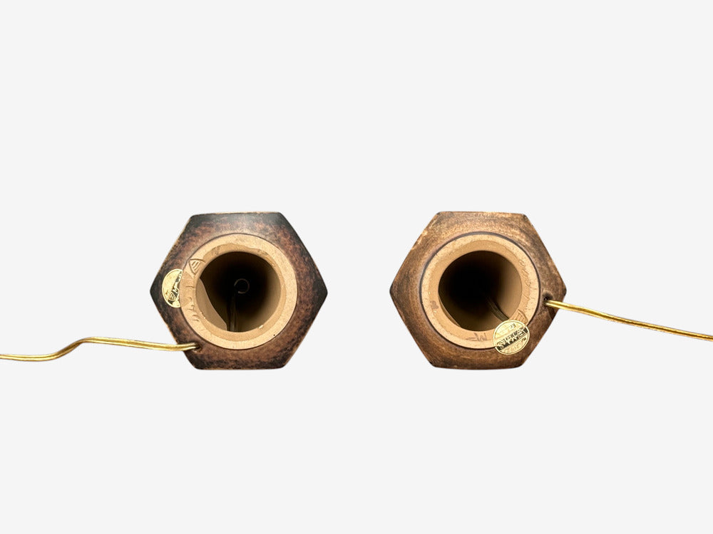 Marianne Starck, Table Lamps, Brown Stoneware, Denmark, 1960s