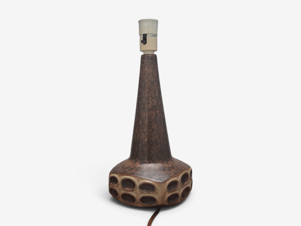 Marianne Starck, Large Table Lamps, Brown Stoneware, Denmark, 1960s