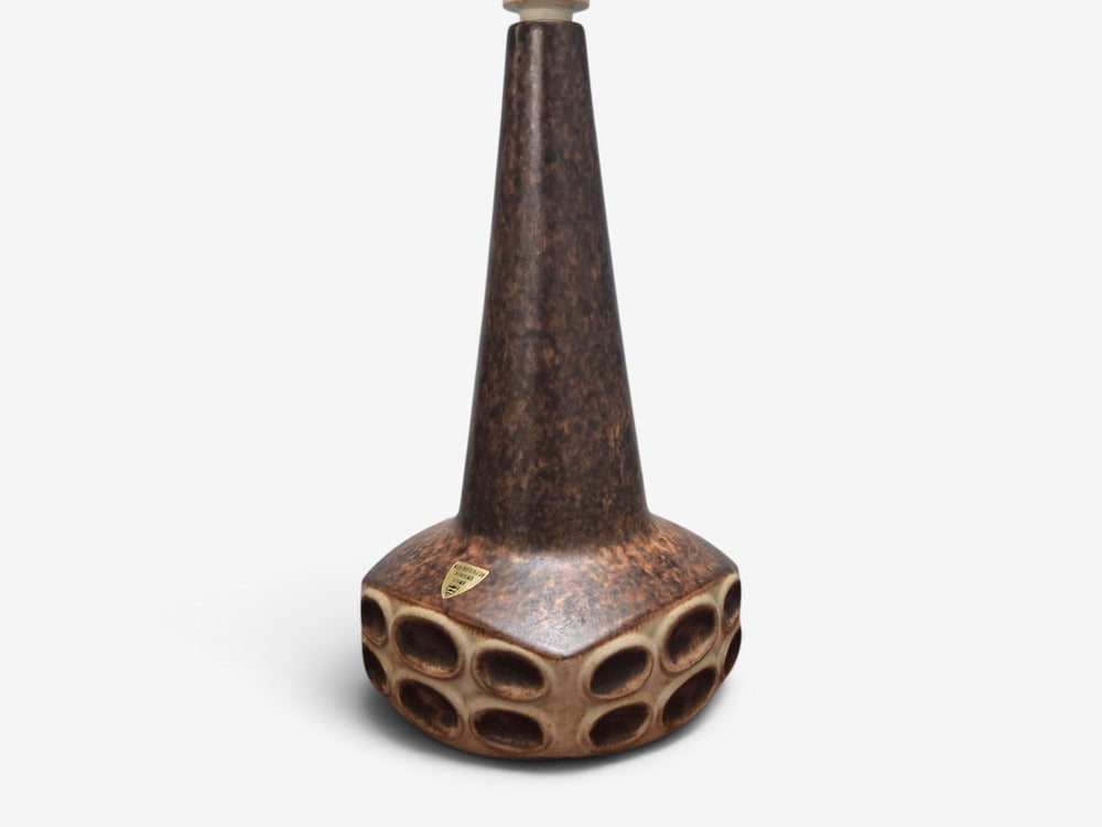 Marianne Starck, Large Table Lamps, Brown Stoneware, Denmark, 1960s