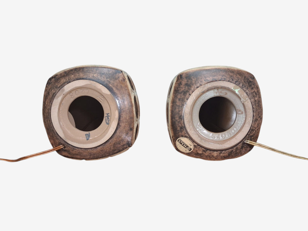Marianne Starck, Large Table Lamps, Brown Stoneware, Denmark, 1960s