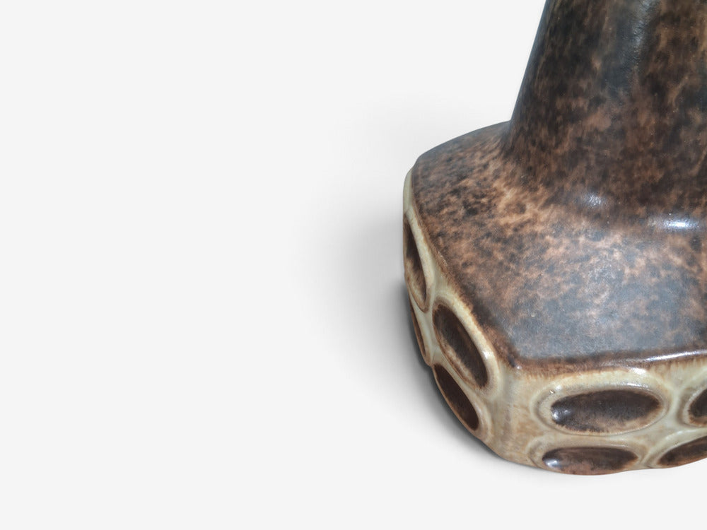 Marianne Starck, Large Table Lamps, Brown Stoneware, Denmark, 1960s