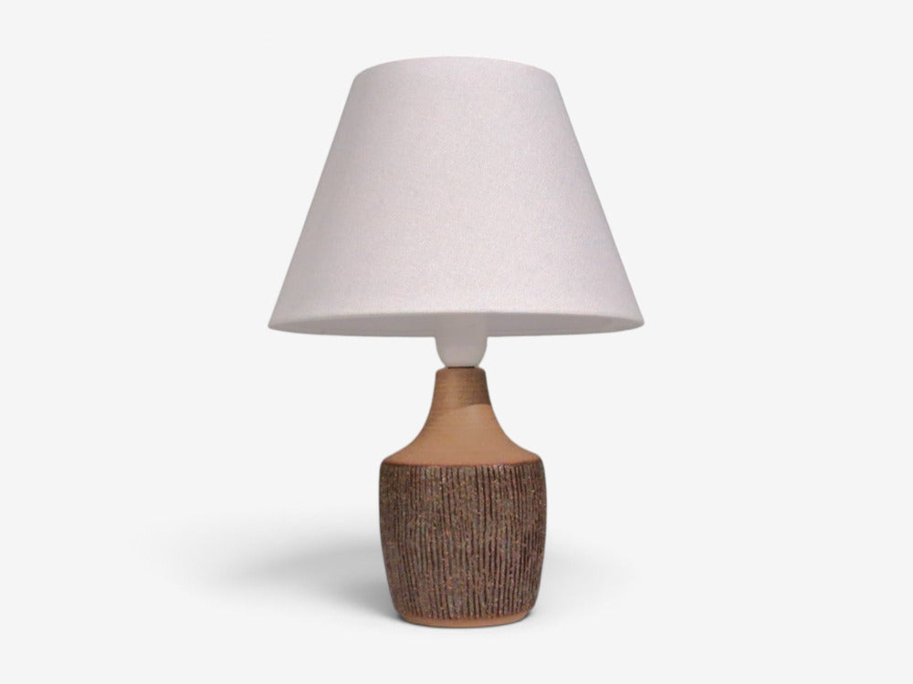 Einar Johansen, Rustic Table Lamp, Brown Stoneware, Denmark, 1960s