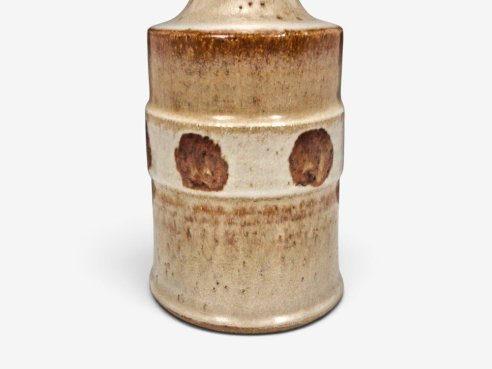 Søholm Stentøj, Dotted Table Lamp, Cream Glazed Stoneware, Denmark, 1960s