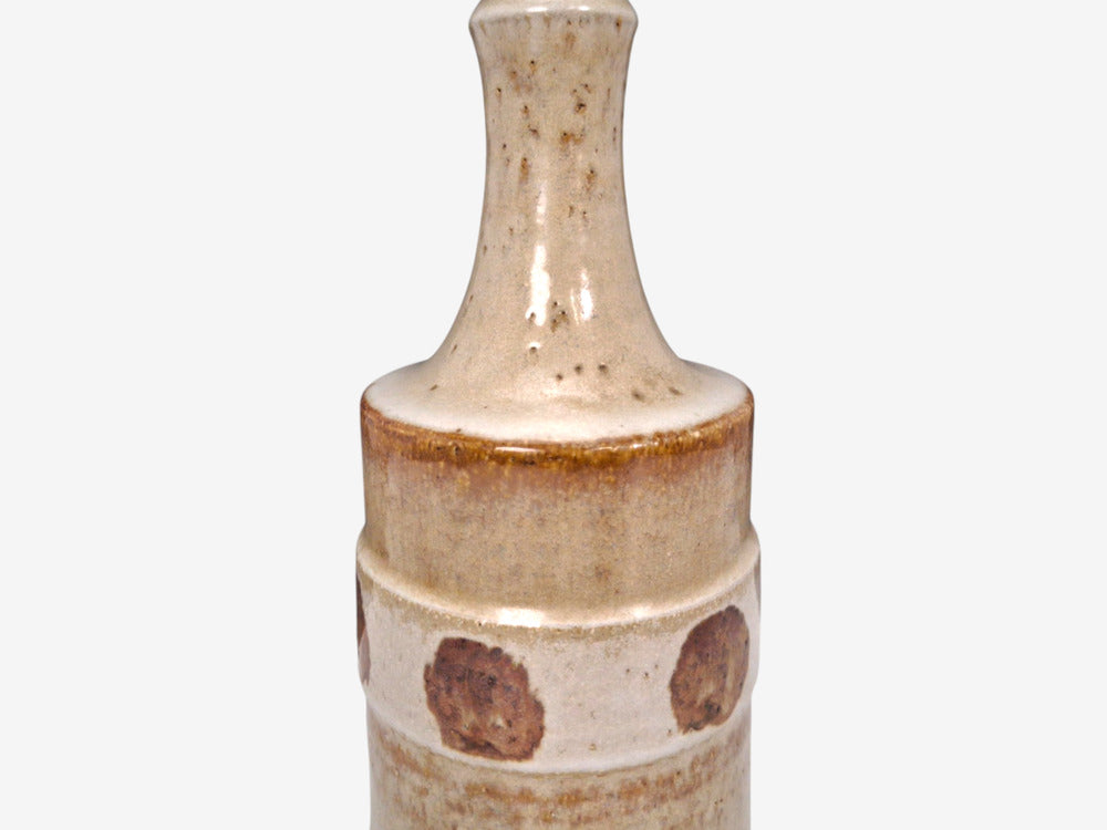 Søholm Stentøj, Dotted Table Lamp, Cream Glazed Stoneware, Denmark, 1960s