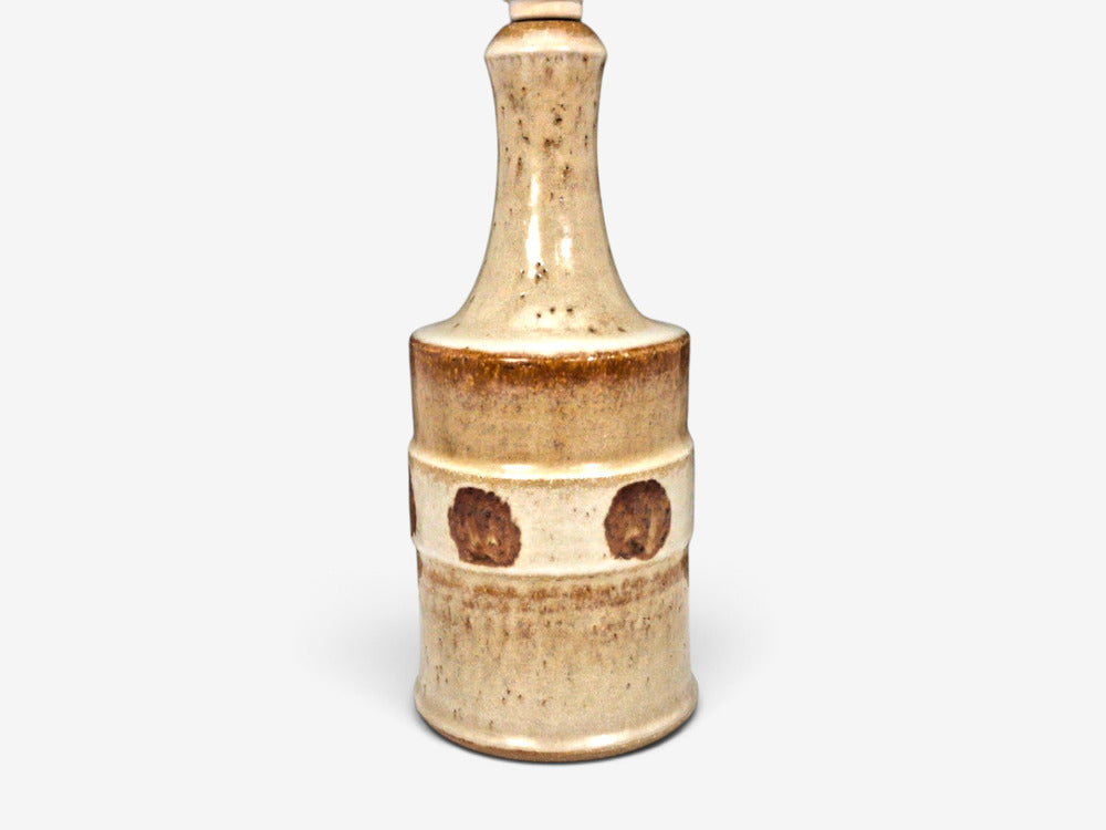 Søholm Stentøj, Dotted Table Lamp, Cream Glazed Stoneware, Denmark, 1960s