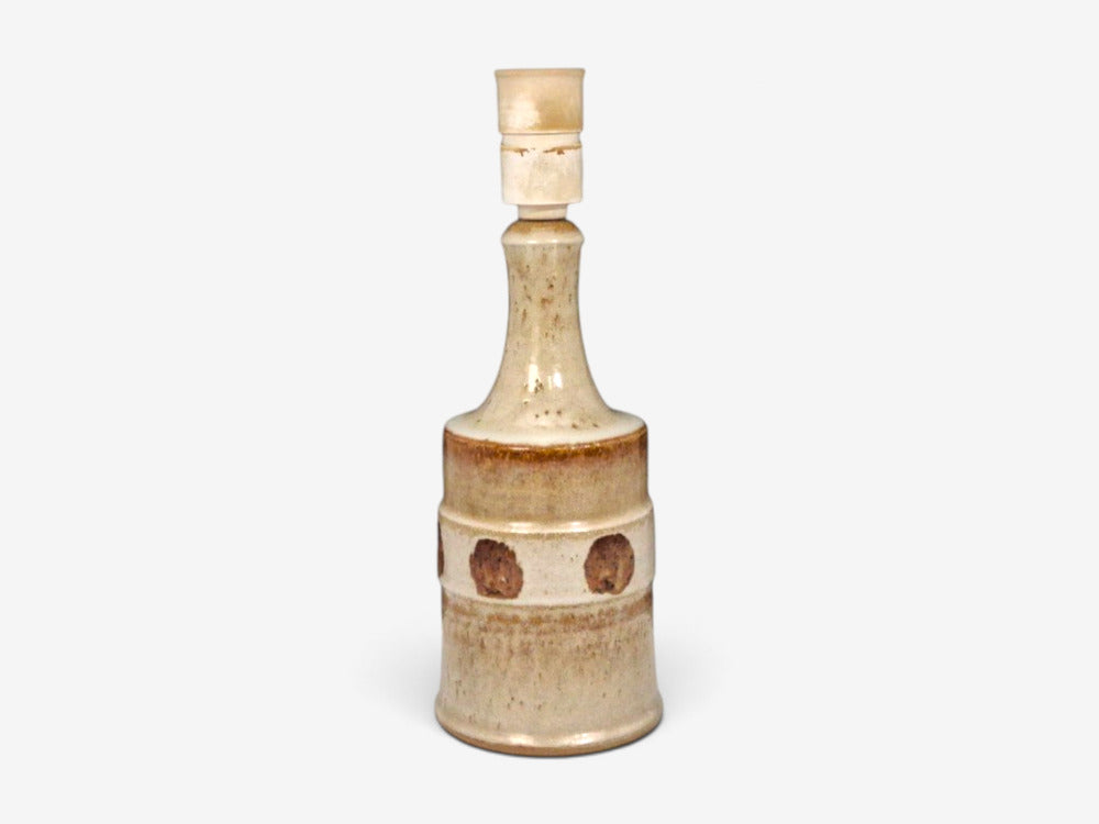 Søholm Stentøj, Dotted Table Lamp, Cream Glazed Stoneware, Denmark, 1960s