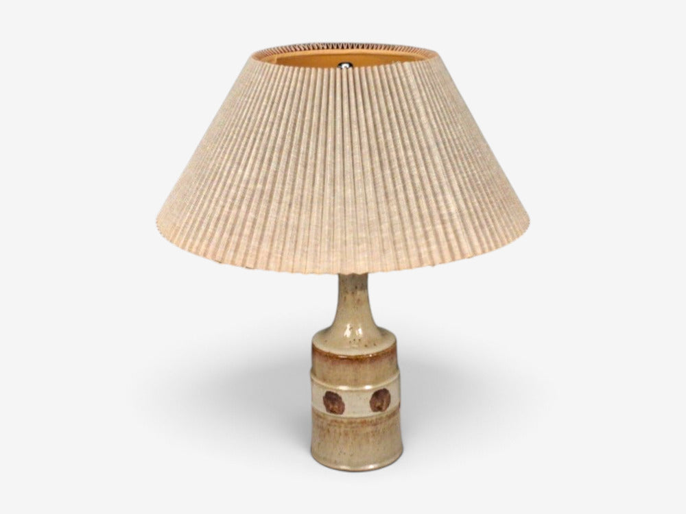 Søholm Stentøj, Dotted Table Lamp, Cream Glazed Stoneware, Denmark, 1960s