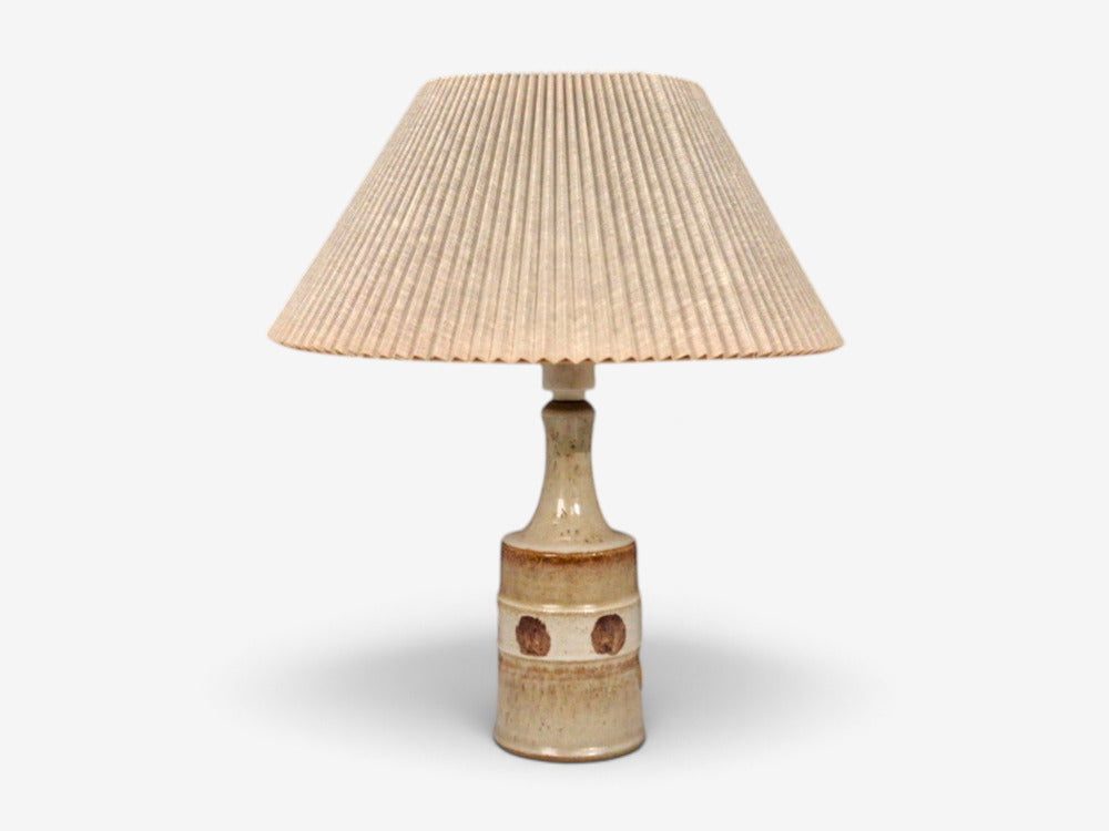 Søholm Stentøj, Dotted Table Lamp, Cream Glazed Stoneware, Denmark, 1960s