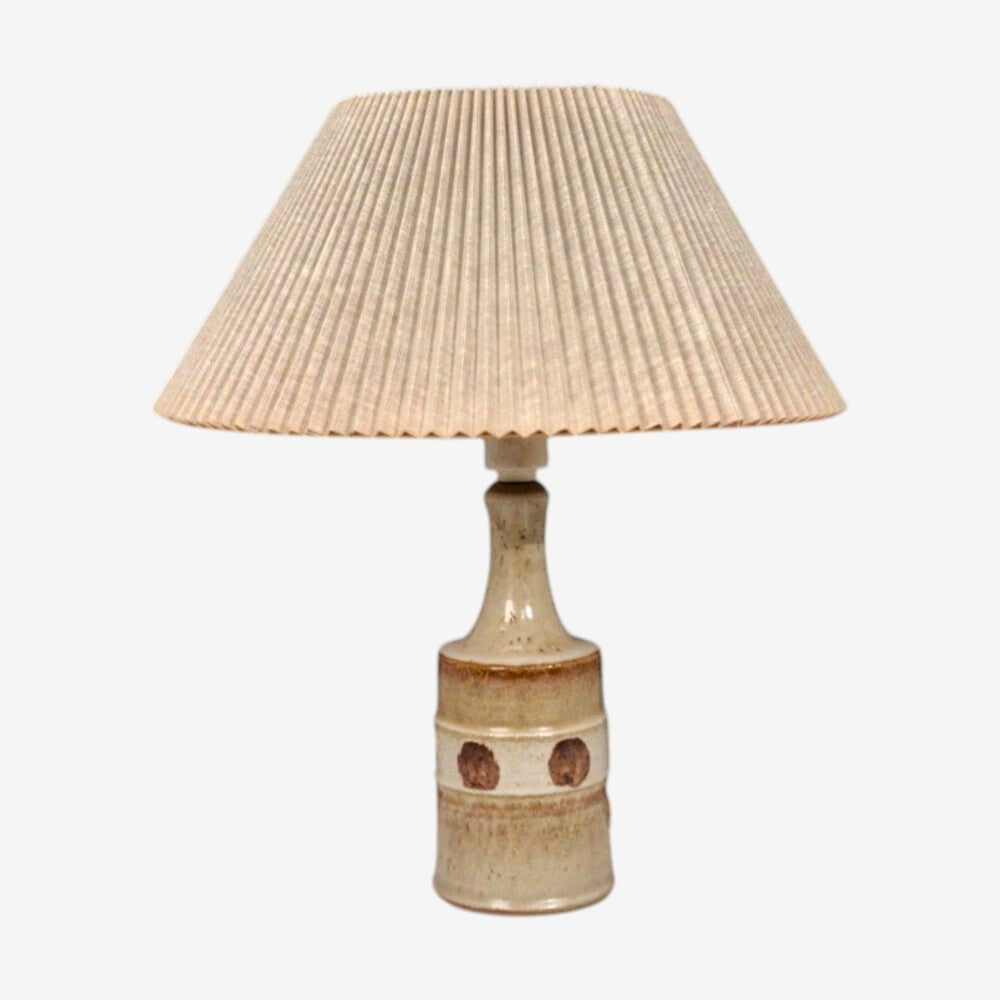 Søholm Stentøj, Dotted Table Lamp, Cream Glazed Stoneware, Denmark, 1960s