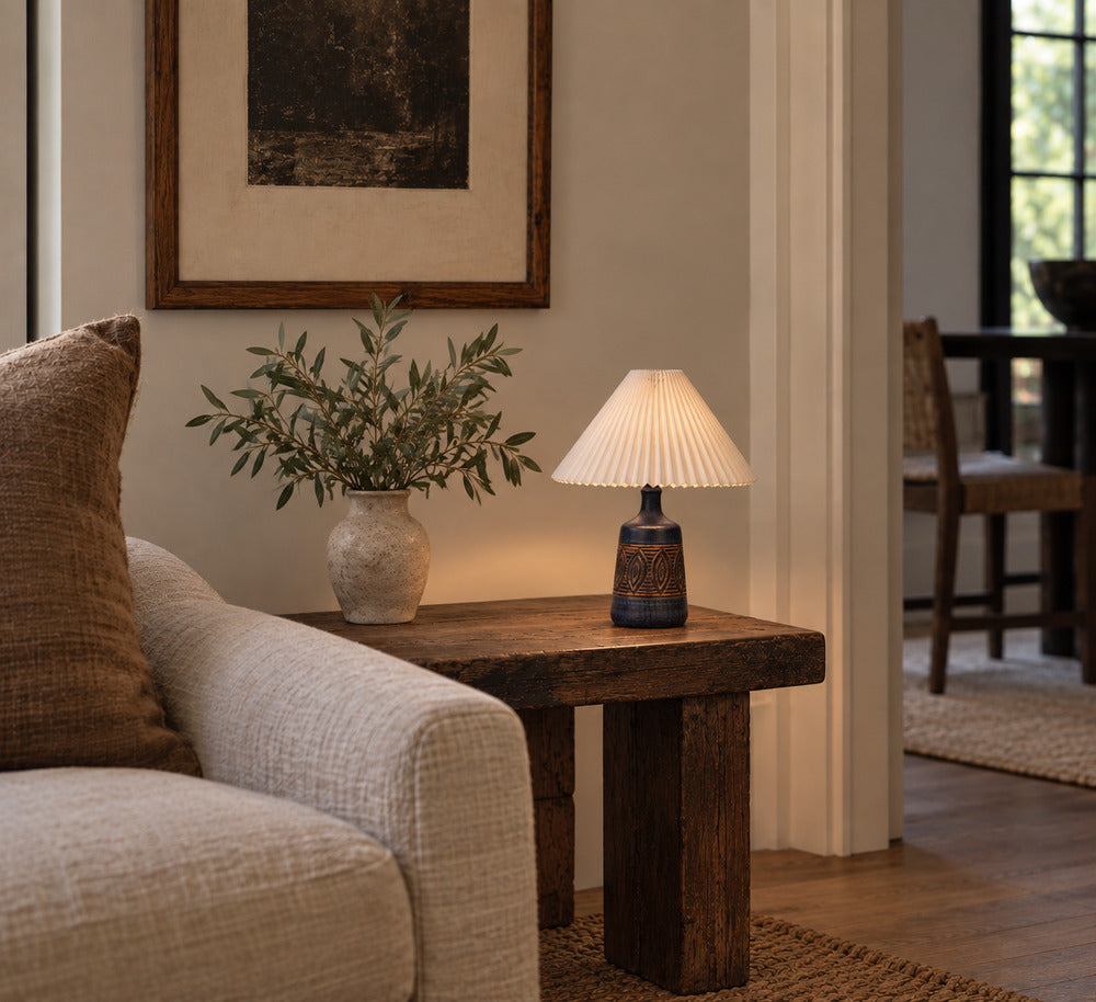 Jette Hellerøe, Danish Modern, Carved Stoneware Table Lamp, Denmark, c. 1970s