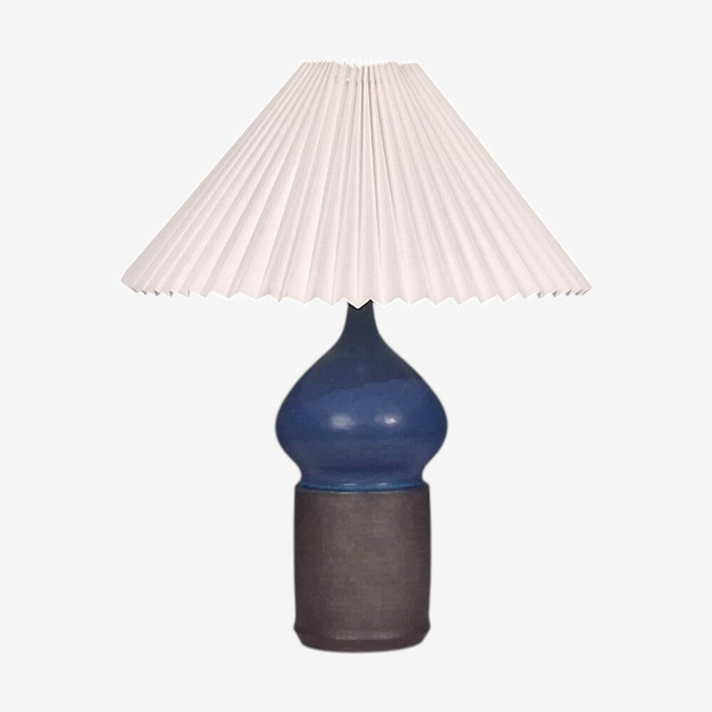 Marianne Starck, Table Lamp, Blue and Brown Stoneware, Denmark, 1960s