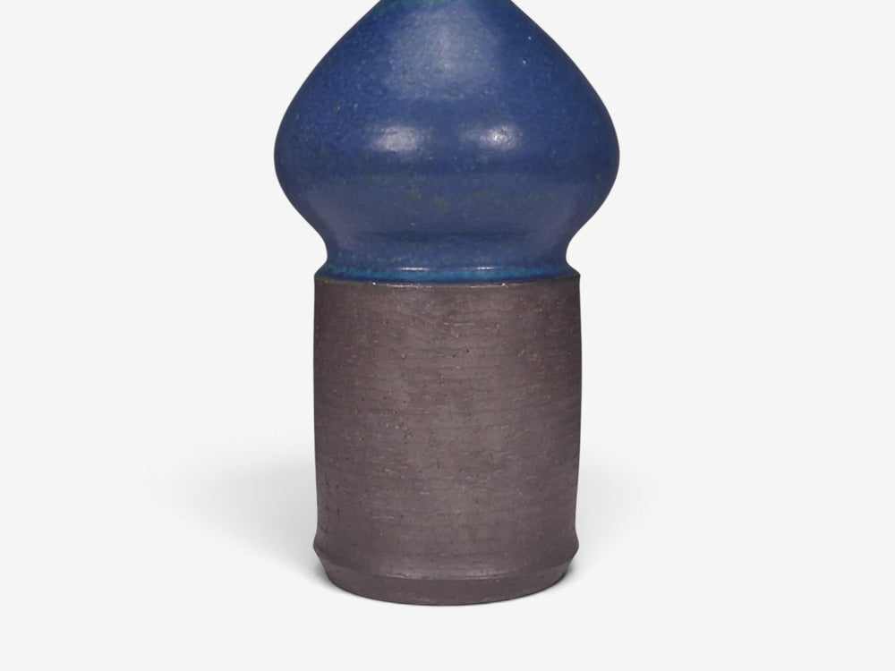 Marianne Starck, Table Lamp, Blue and Brown Stoneware, Denmark, 1960s