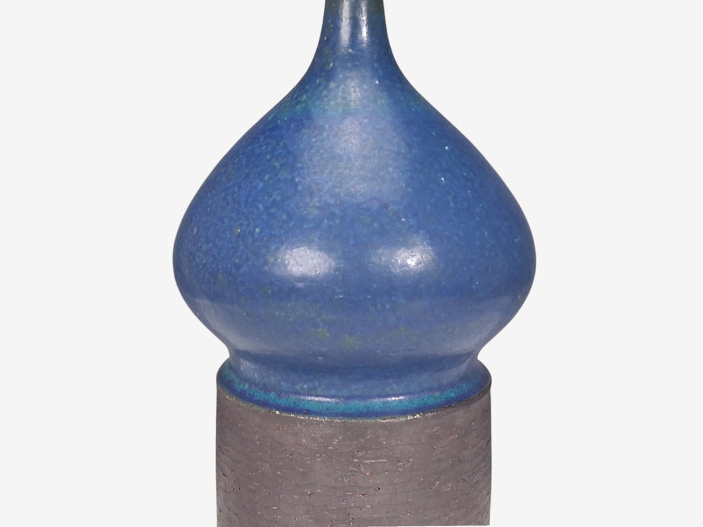 Marianne Starck, Table Lamp, Blue and Brown Stoneware, Denmark, 1960s
