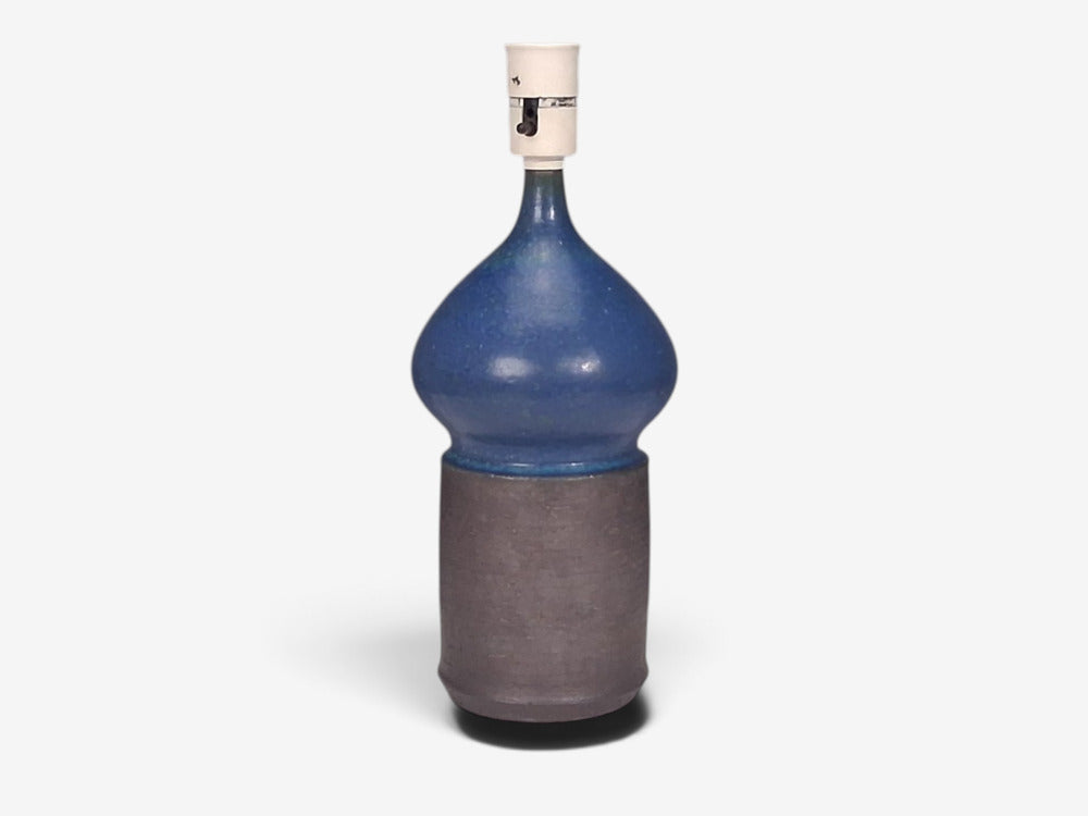 Marianne Starck, Table Lamp, Blue and Brown Stoneware, Denmark, 1960s