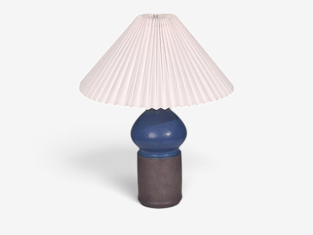 Marianne Starck, Table Lamp, Blue and Brown Stoneware, Denmark, 1960s
