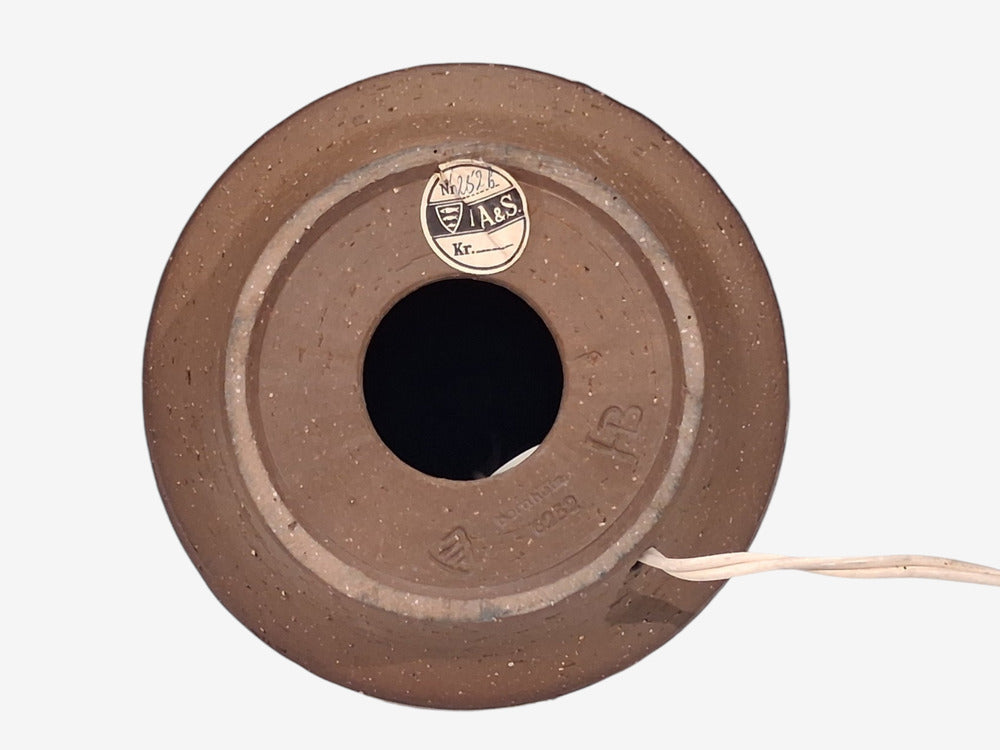 Helge Bjufstrøm, Large Table Lamp, Brown Stoneware, Denmark, 1960s