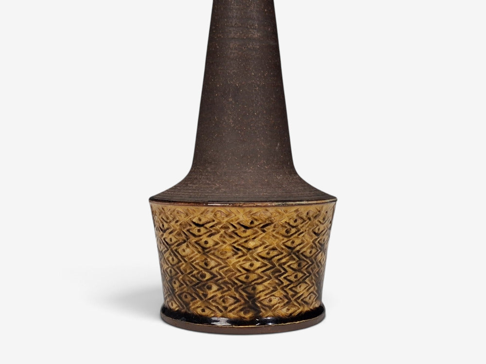 Nils Kähler, Table Lamp, Brown Glazed Stoneware, Denmark, 1960s