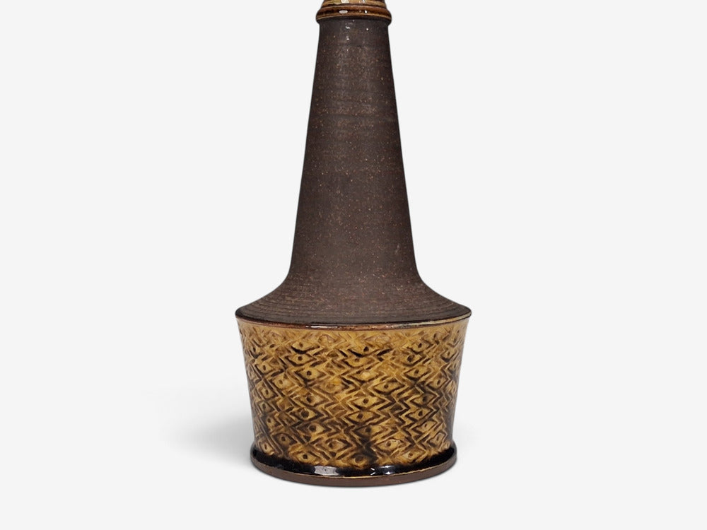 Nils Kähler, Table Lamp, Brown Glazed Stoneware, Denmark, 1960s