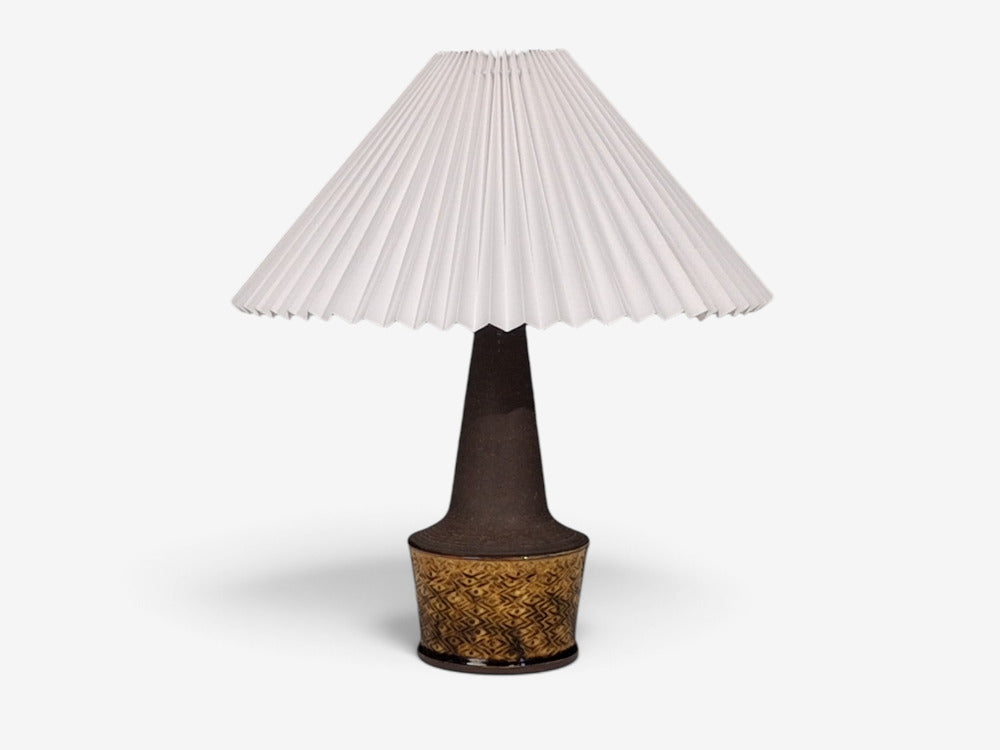 Nils Kähler, Table Lamp, Brown Glazed Stoneware, Denmark, 1960s