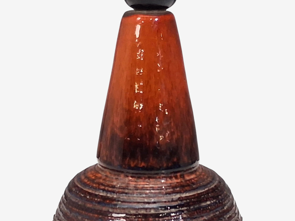 Danish Mid-Century Modern, Orange-Red Glazed Stoneware, Denmark, 1970s