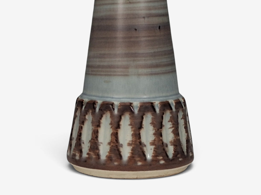 Danish Modern, Table Lamp, Blue and Brown Glazed Stoneware, Denmark, 1960s