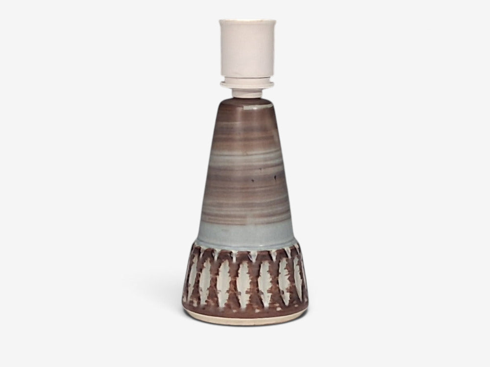 Danish Modern, Table Lamp, Blue and Brown Glazed Stoneware, Denmark, 1960s