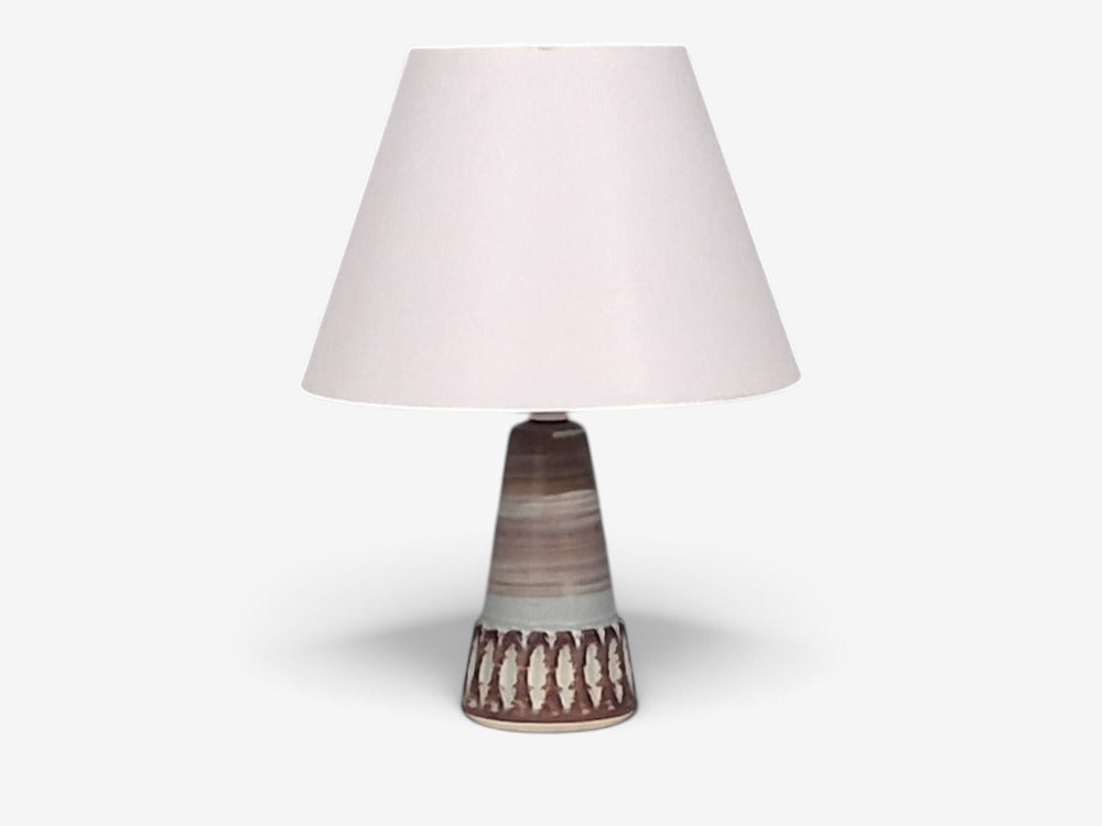 Danish Modern, Table Lamp, Blue and Brown Glazed Stoneware, Denmark, 1960s