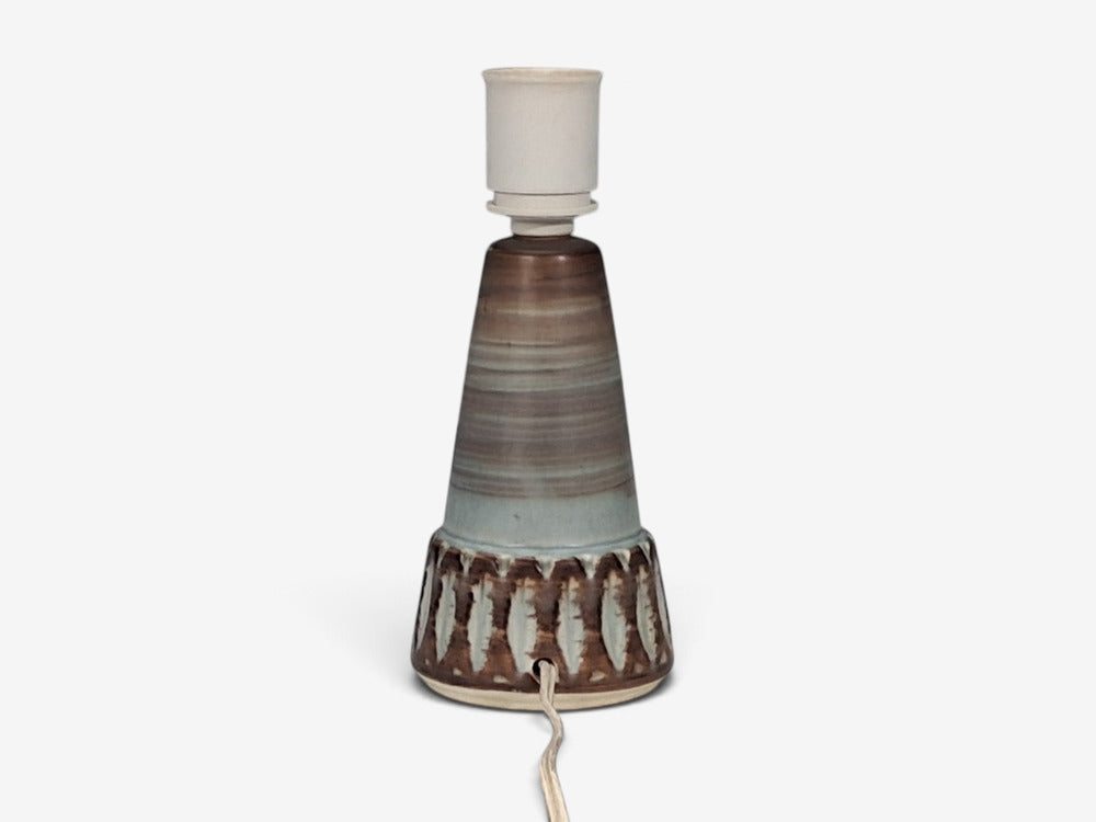 Danish Modern, Table Lamp, Blue and Brown Glazed Stoneware, Denmark, 1960s