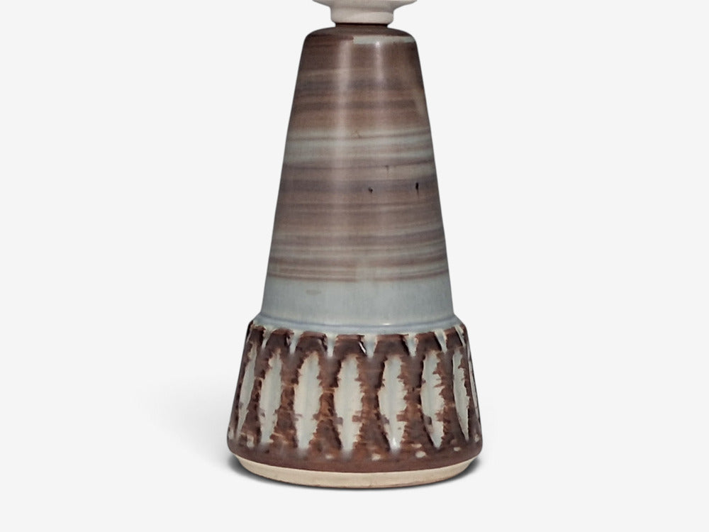 Danish Modern, Table Lamp, Blue and Brown Glazed Stoneware, Denmark, 1960s