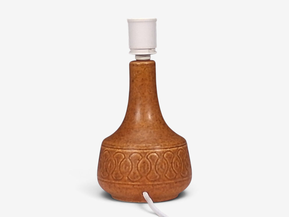 Søholm Stentøj, Table Lamp, Orange Stoneware, Denmark, 1960s