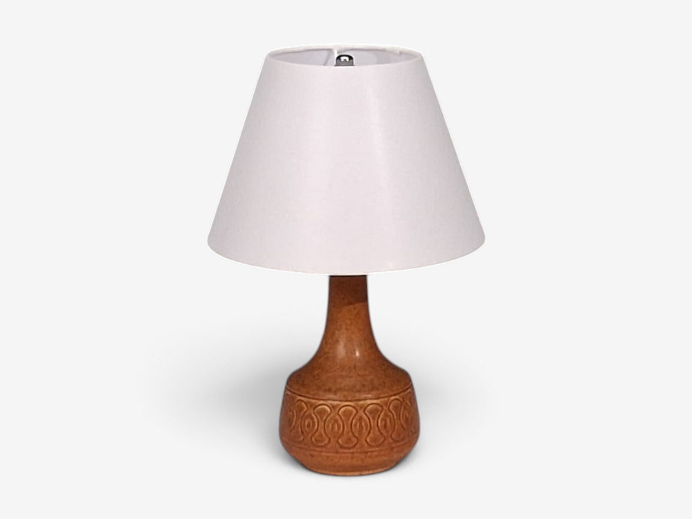Søholm Stentøj, Table Lamp, Orange Stoneware, Denmark, 1960s