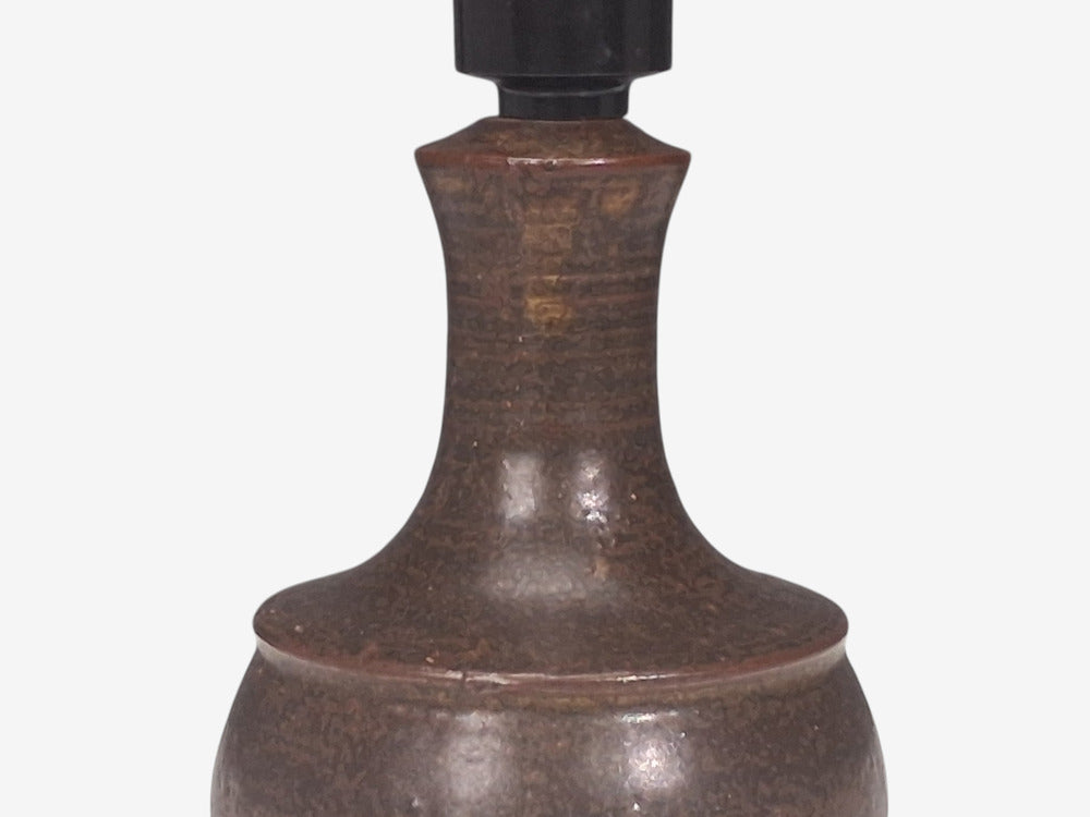 Danish Modern, Small Table Lamp, Brown Glazed Stoneware, Denmark, 1960s