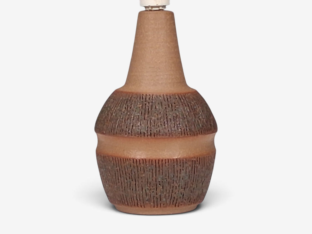 Einar Johansen, Large Table Lamp, Brown Stoneware, Denmark, 1960s