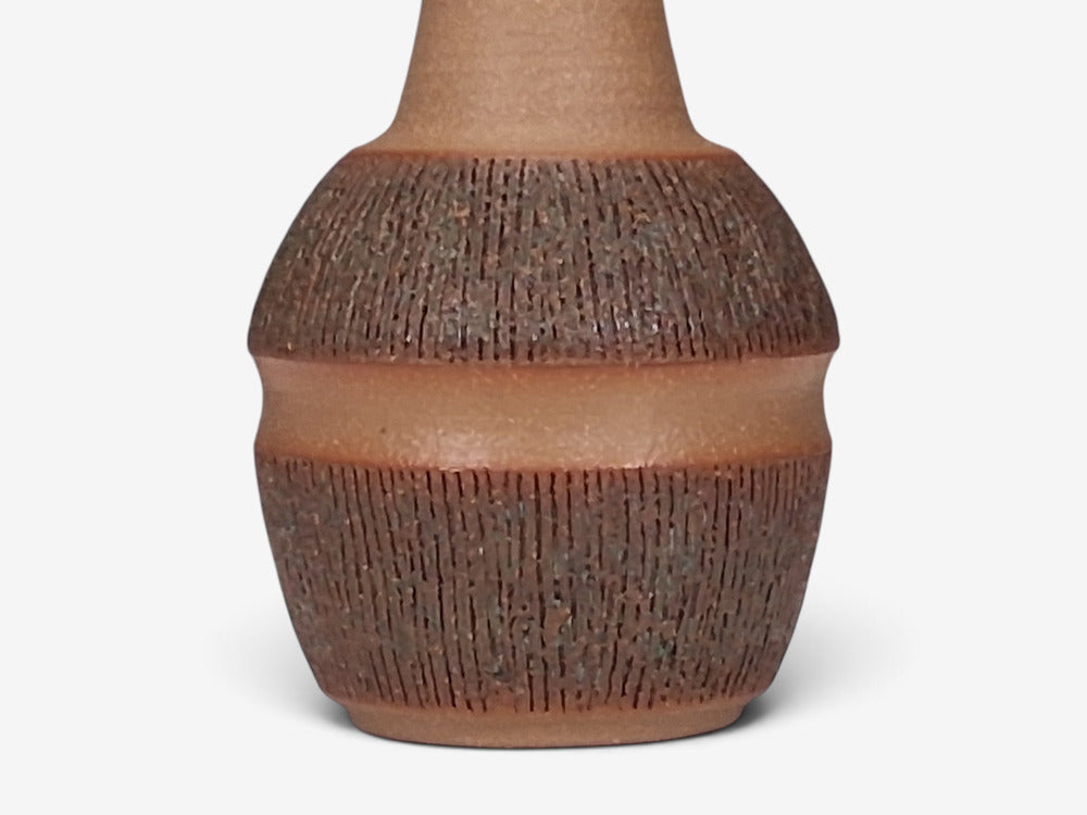 Einar Johansen, Large Table Lamp, Brown Stoneware, Denmark, 1960s