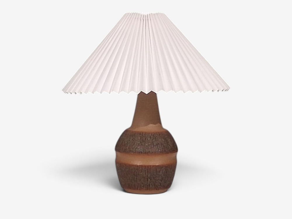 Einar Johansen, Large Table Lamp, Brown Stoneware, Denmark, 1960s