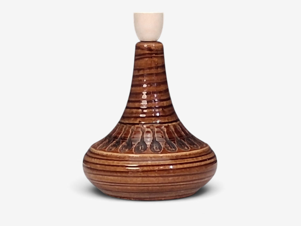 Arne Finne Nielsen, Table Lamp, Brown Glazed Stoneware, Denmark, 1960s