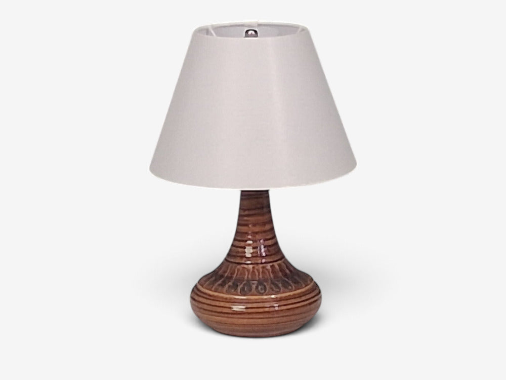 Arne Finne Nielsen, Table Lamp, Brown Glazed Stoneware, Denmark, 1960s