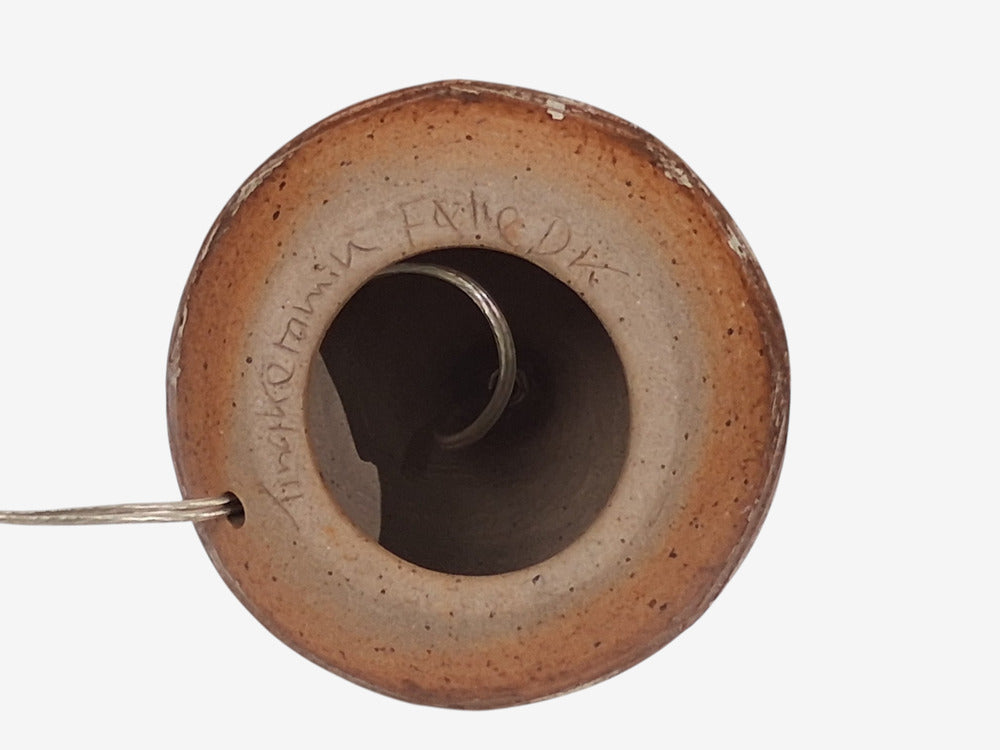 Tingkeramik Følle, Table Lamp, Brown and Cream Stoneware, Denmark, 1970s